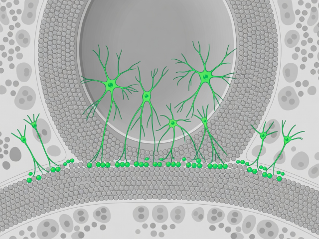 Diagram of the hippocampal dentate gyrus with immature neurons highlighted